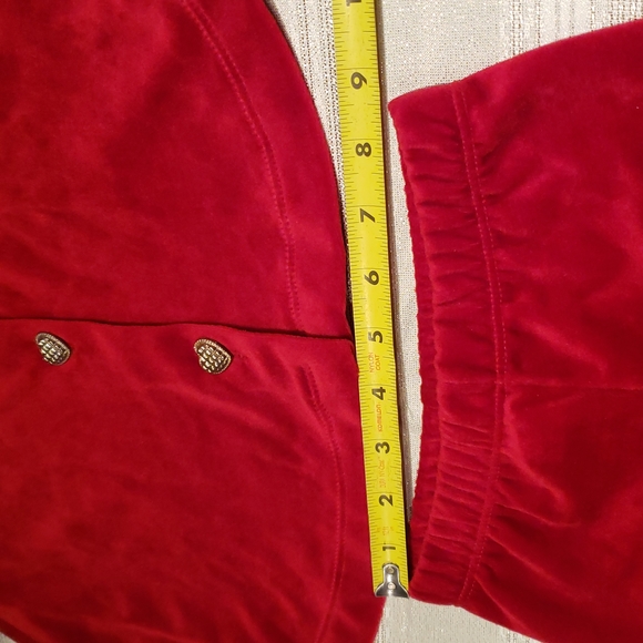 The Limited Velour Button Up Top & Pants Set 18-24M Baby Girl Red Made in USA - Picture 5 of 9